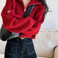 Women's Loose Half-Zip Turtleneck Sweater
