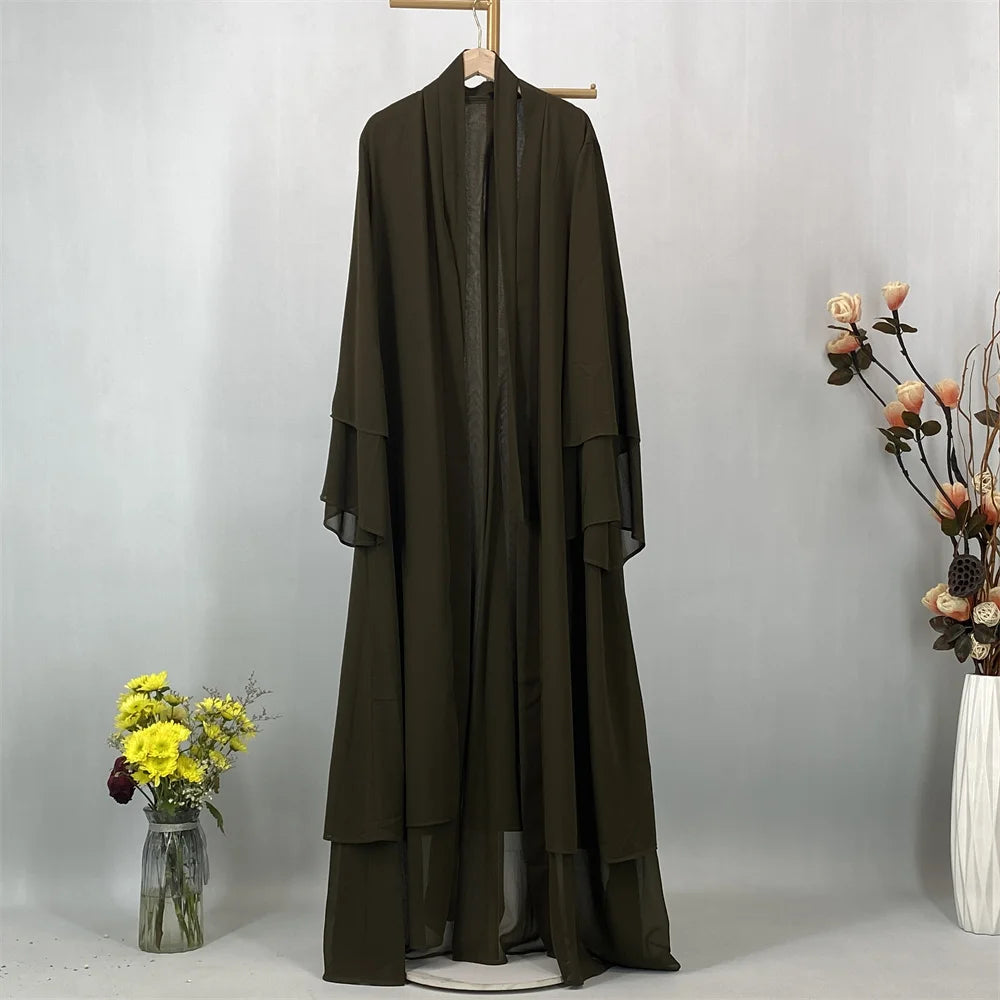 Chiffon Open Abaya Kaftan for Women