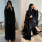 Dubai Diamonds Open-Front Abaya Kaftan