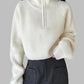 Women's Loose Half-Zip Turtleneck Sweater