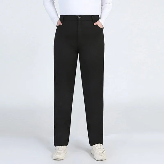 Women's Plus-Size Stretch Black Pants