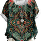 Women's Floral Cotton-Linen Tunic