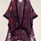 Women’s Burnout Velvet Floral Kimono Cardigan