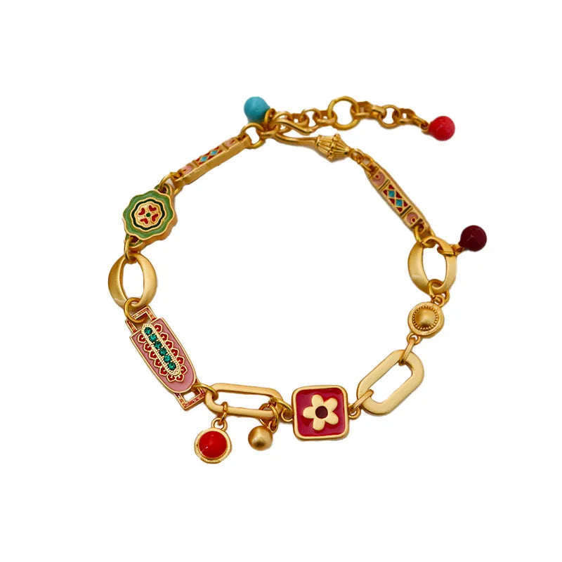 Enamel Japanese embossed bracelet