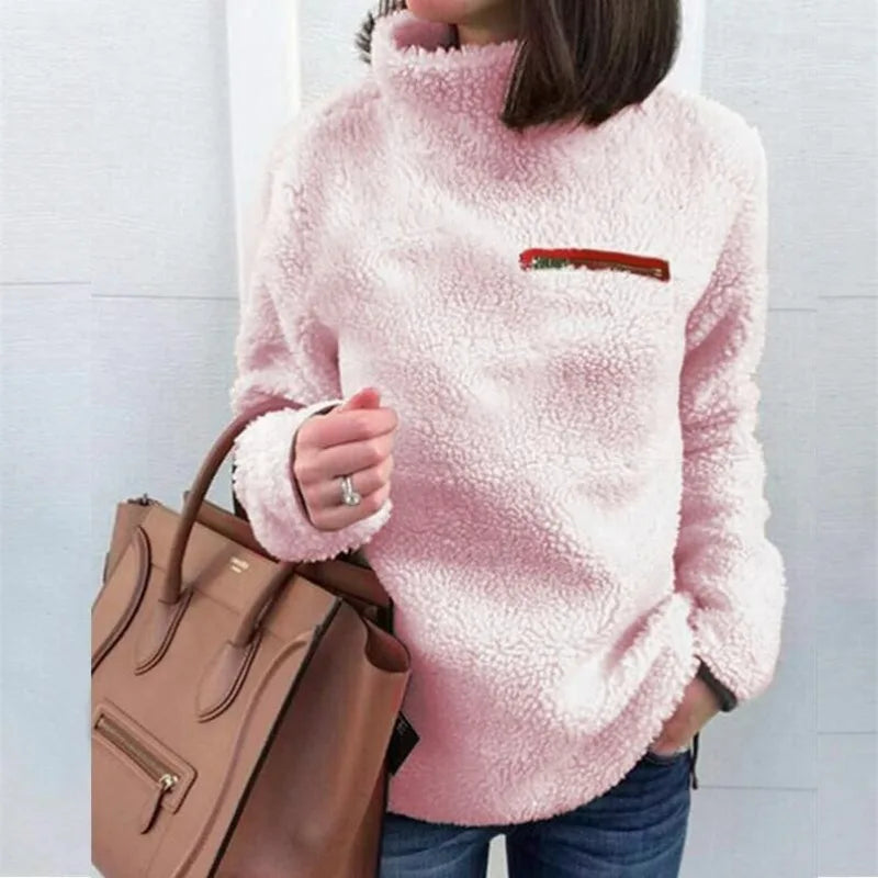 Women's Solid Turtleneck Pullover Sweater