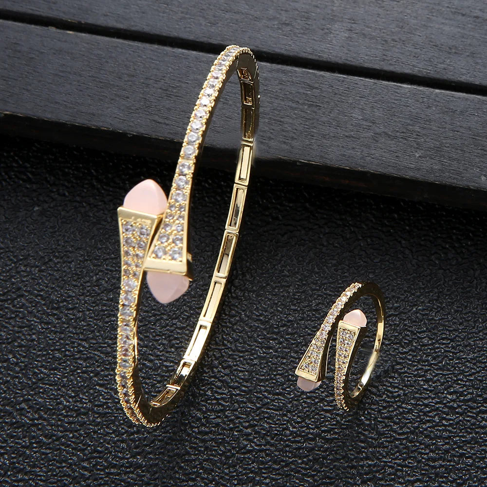 Gold Resin Bracelet & Ring Set