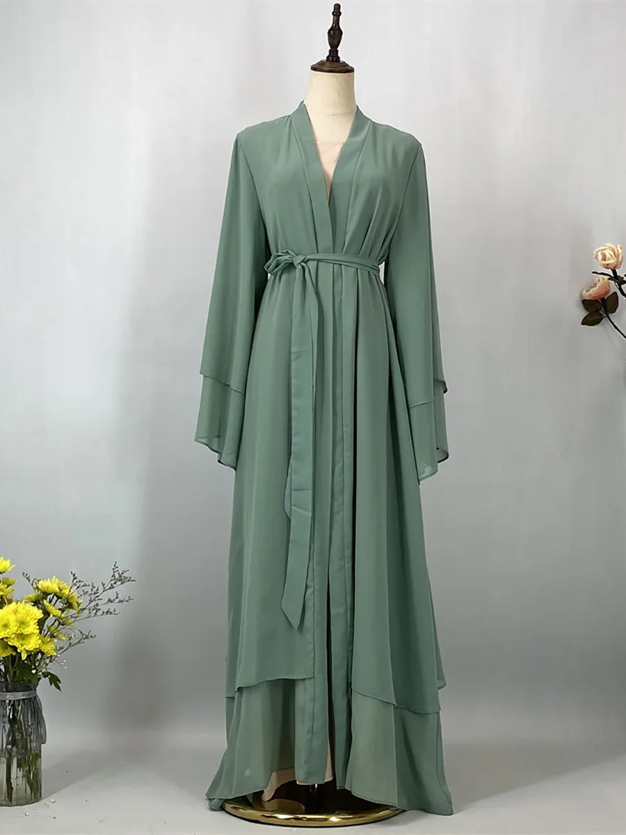Chiffon Open Abaya Kaftan for Women