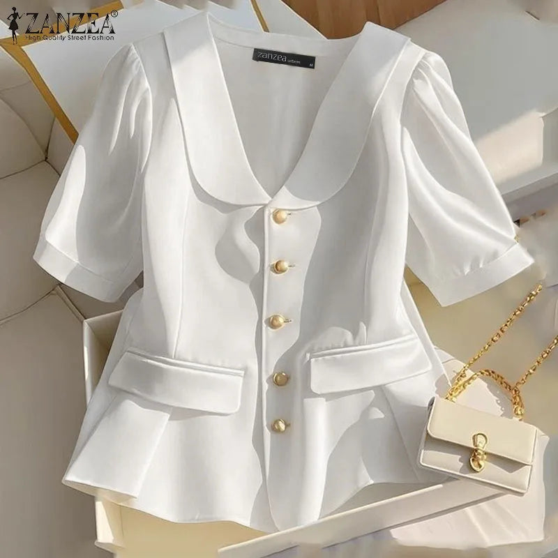 Women's Elegant Puff Sleeve Blouse