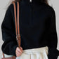 Women's Loose Half-Zip Turtleneck Sweater