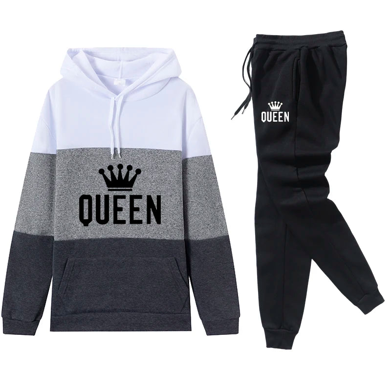 Women's Queen Print Hoodie & Sweatpants Set