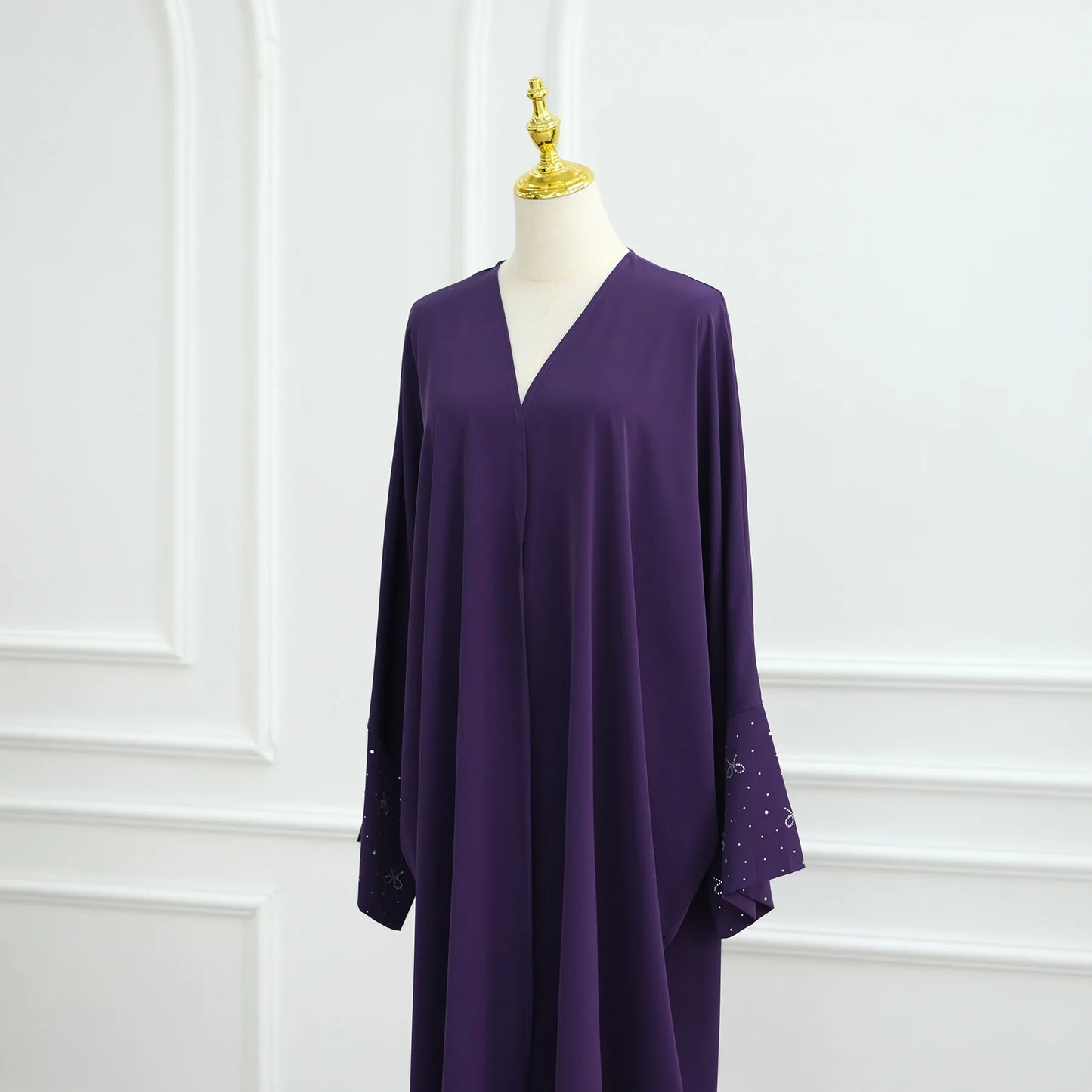 Women's Embroidered Open Front Abaya Jacket