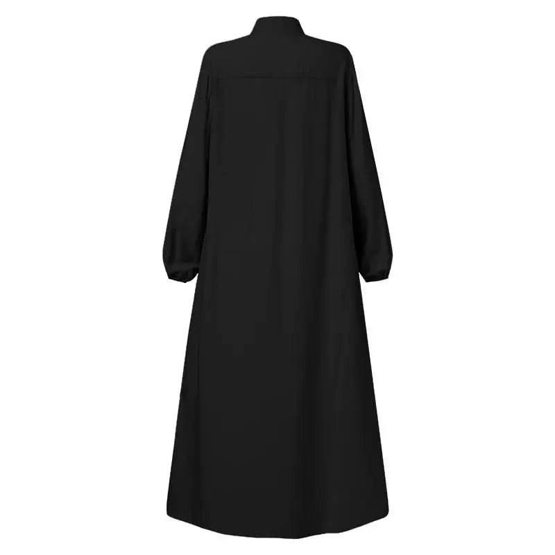 Women's Zipper Front Abaya Kaftan Dress