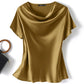 Women's Satin Short-Sleeve Blouse