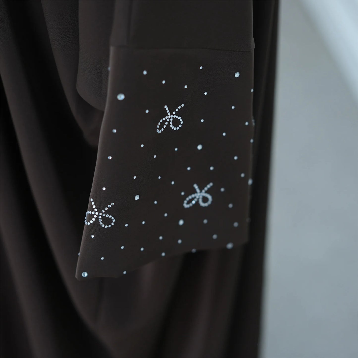 Women's Embroidered Open Front Abaya Jacket