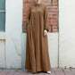 Women's Zipper Front Abaya Kaftan Dress