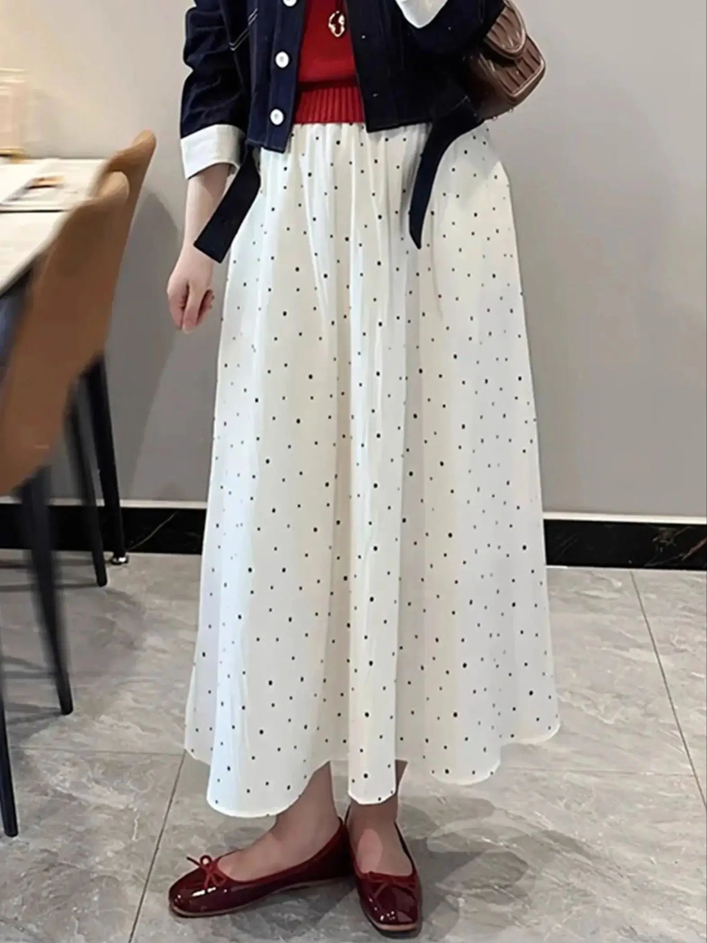Women's High-Waist A-Line Midi Skirt