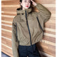 Plus-Size Hooded Windbreaker Jacket