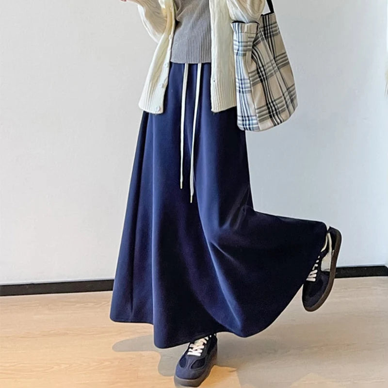 Women's High-Waist Pleated A-Line Skirt