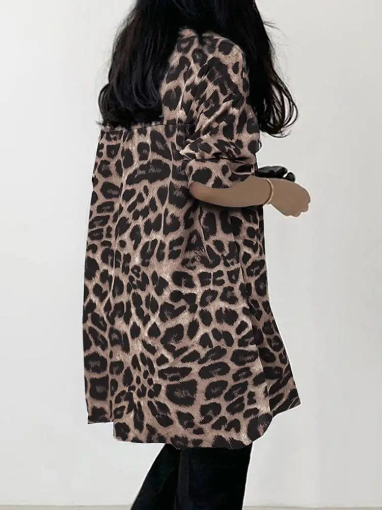 Women's Leopard Print Boho Blouse