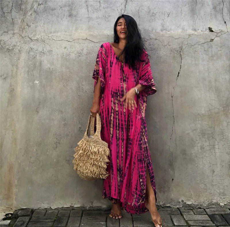 Plus-Size Women's Beach Kaftan Cover-Up