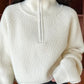 Women's Loose Half-Zip Turtleneck Sweater