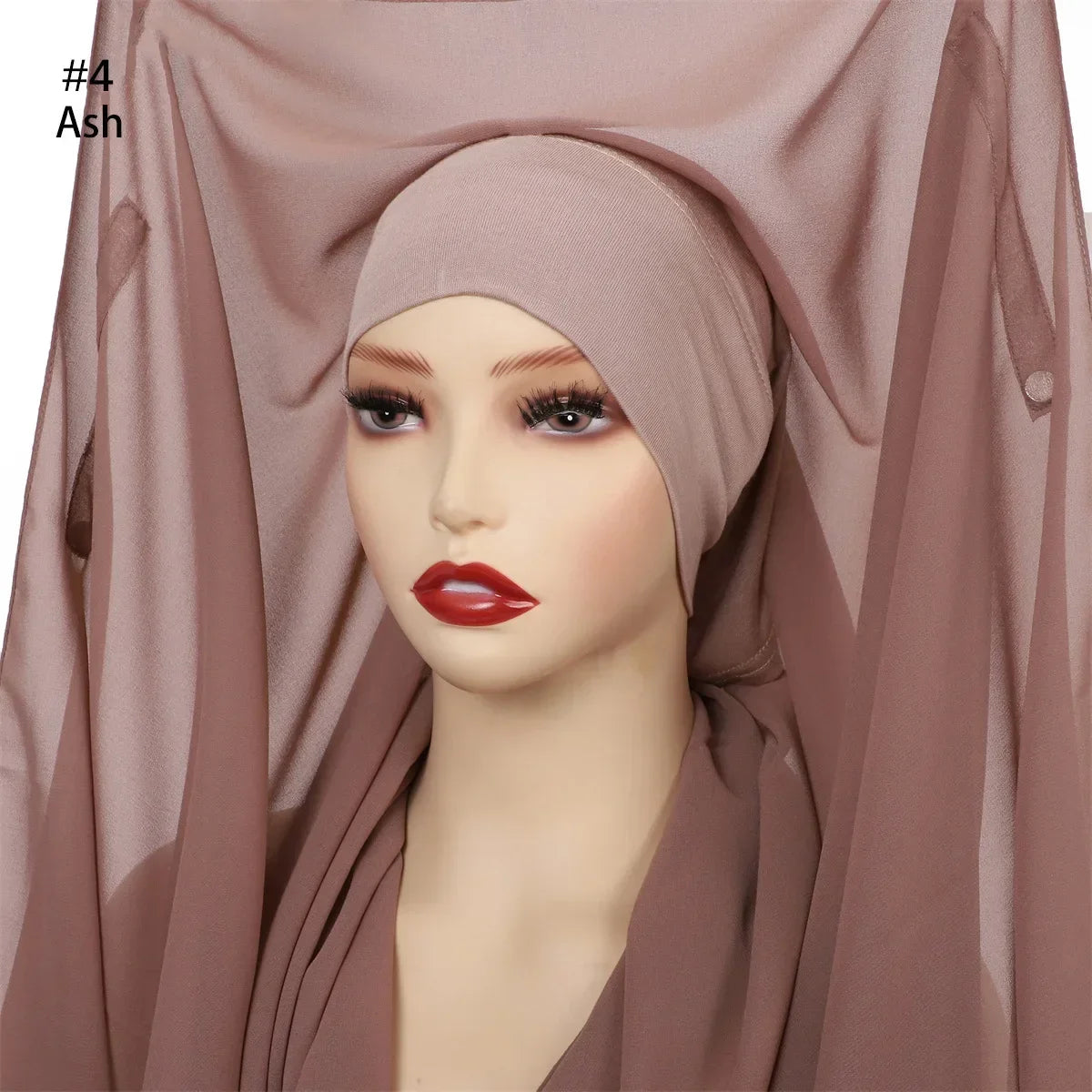 Instant Chiffon Hijab with Magnetic Buckle