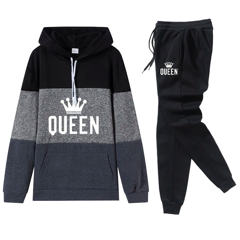 Women's Queen Print Hoodie & Sweatpants Set