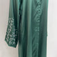 Handmade Beaded Open Abaya with Belt