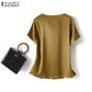 Women's Satin Short-Sleeve Blouse