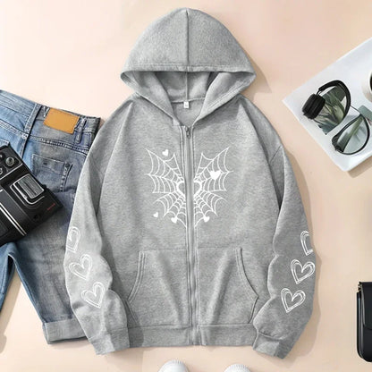 Women's Spider Web Heart Hoodie