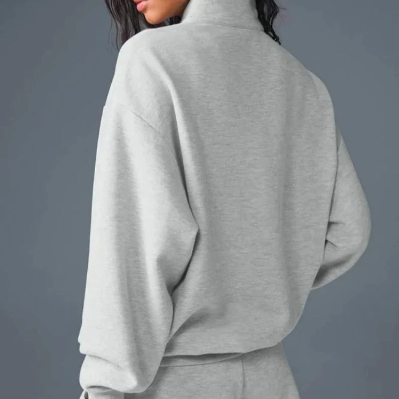 Women's Gray Zip-Up Hoodie