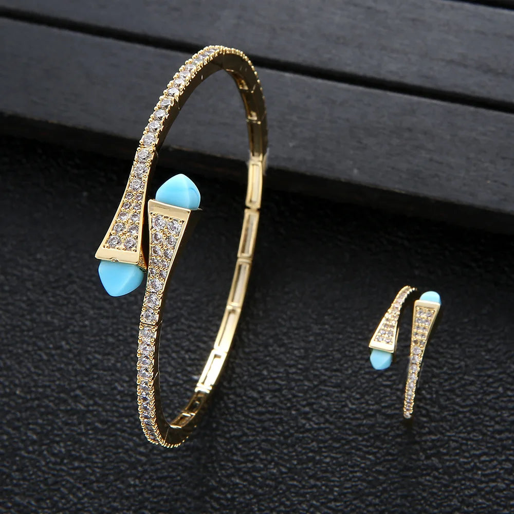 Gold Resin Bracelet & Ring Set