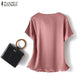 Women's Satin Short-Sleeve Blouse