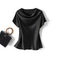 Women's Satin Short-Sleeve Blouse