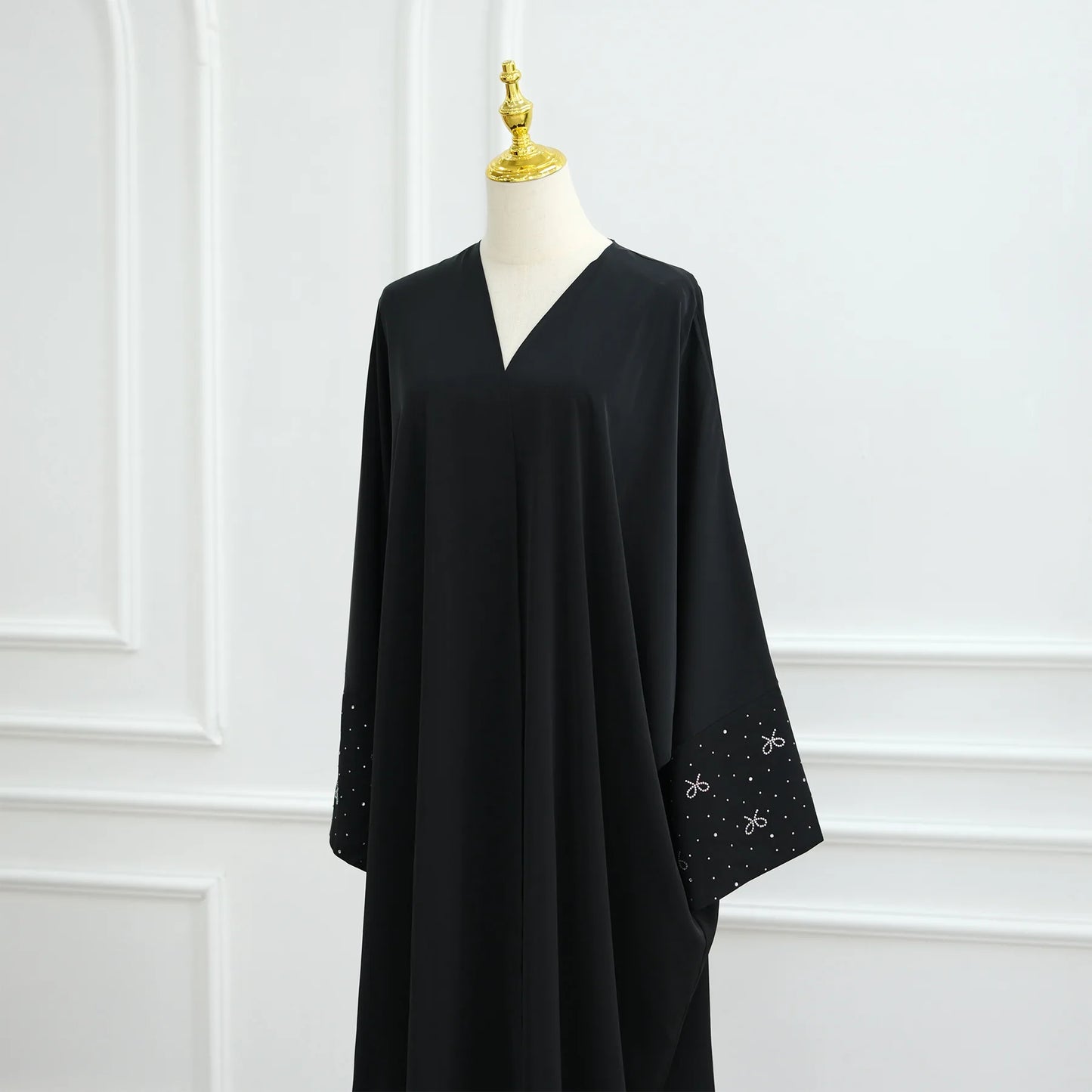 Women's Embroidered Open Front Abaya Jacket