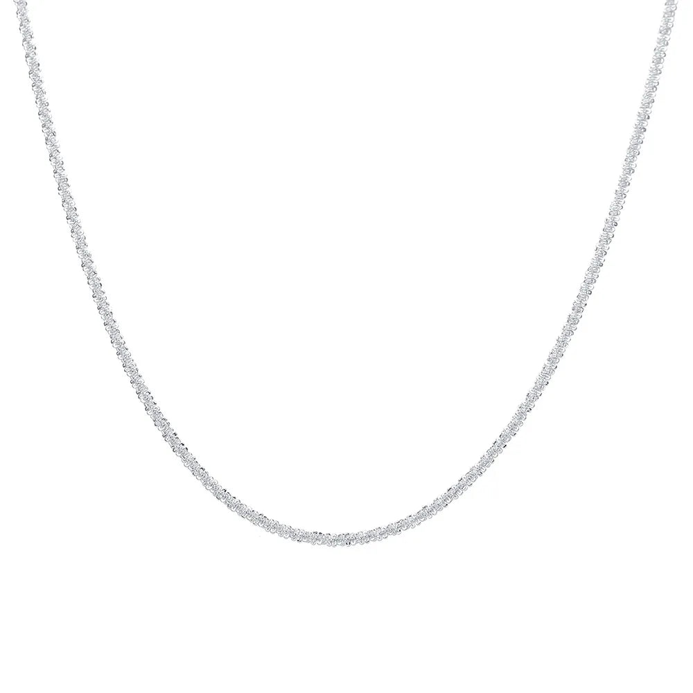 Silver Sparkling Clavicle Necklace