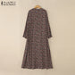 Women's Floral Printed Maxi Abaya Dress