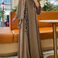 Women's Embroidered Abaya Dress with Scarf