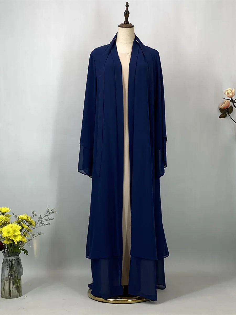 Chiffon Open Abaya Kaftan for Women