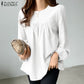Women's Elegant O-Neck Blouse