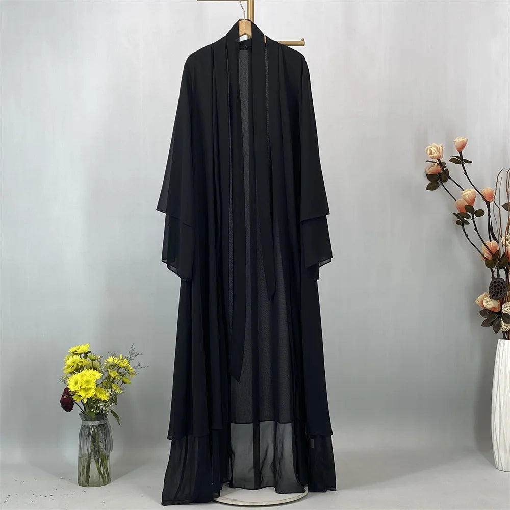 Chiffon Open Abaya Kaftan for Women