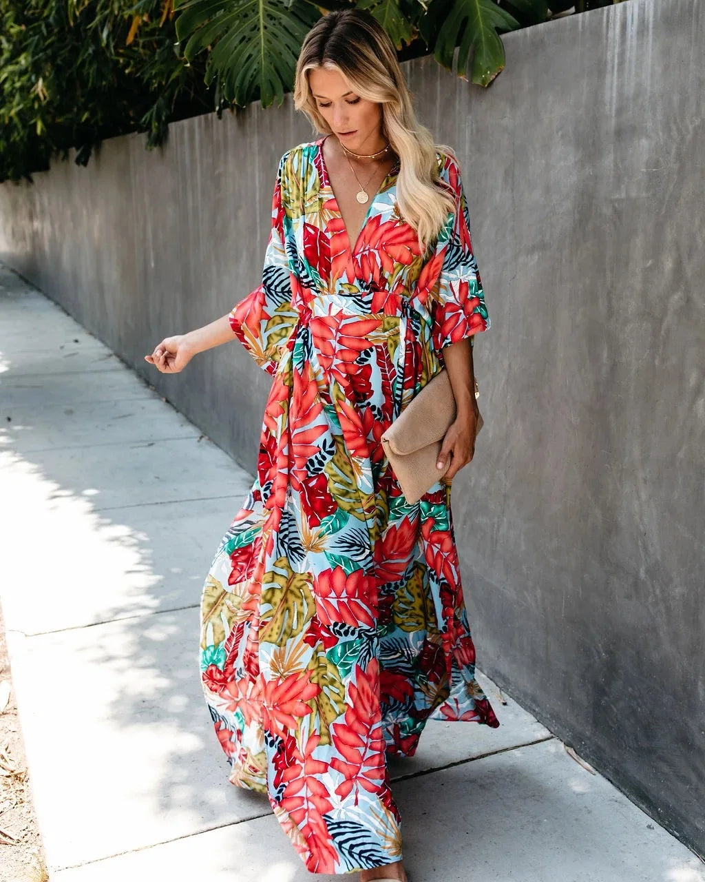 Women's Bohemian Printed Beach Kaftan