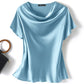Women's Satin Short-Sleeve Blouse