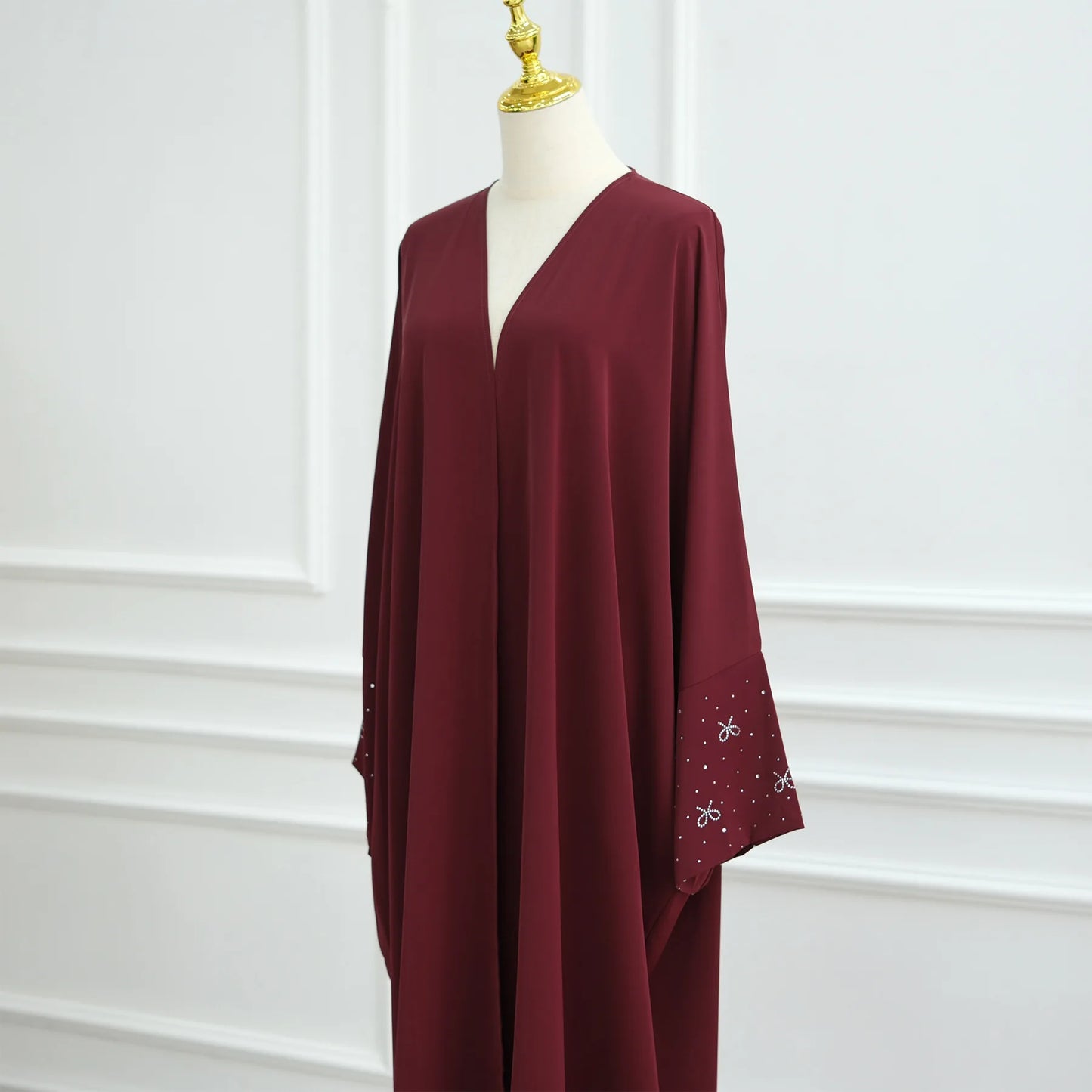 Women's Embroidered Open Front Abaya Jacket