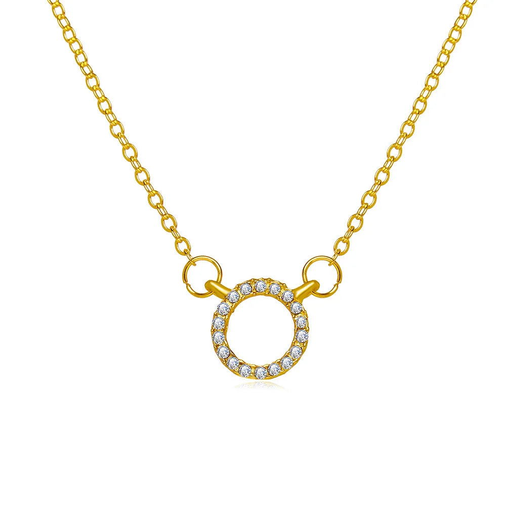 Crystal Circle Pendant Necklace