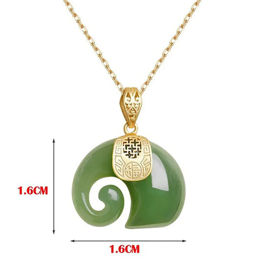 Hetian Jade Elephant Pendant Necklace