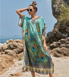 Women's Peacock Print Beach Kaftan