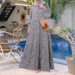 Women's Floral Printed Maxi Abaya Dress
