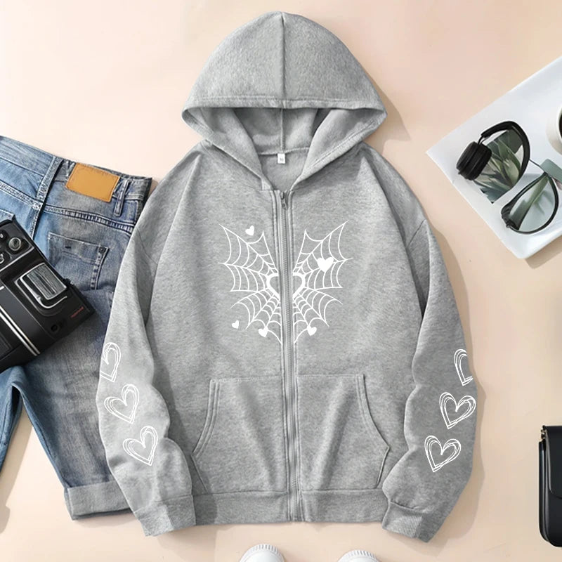 Women's Spider Web Heart Hoodie