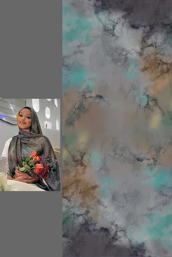 Watercolor Floral Cotton Hijab